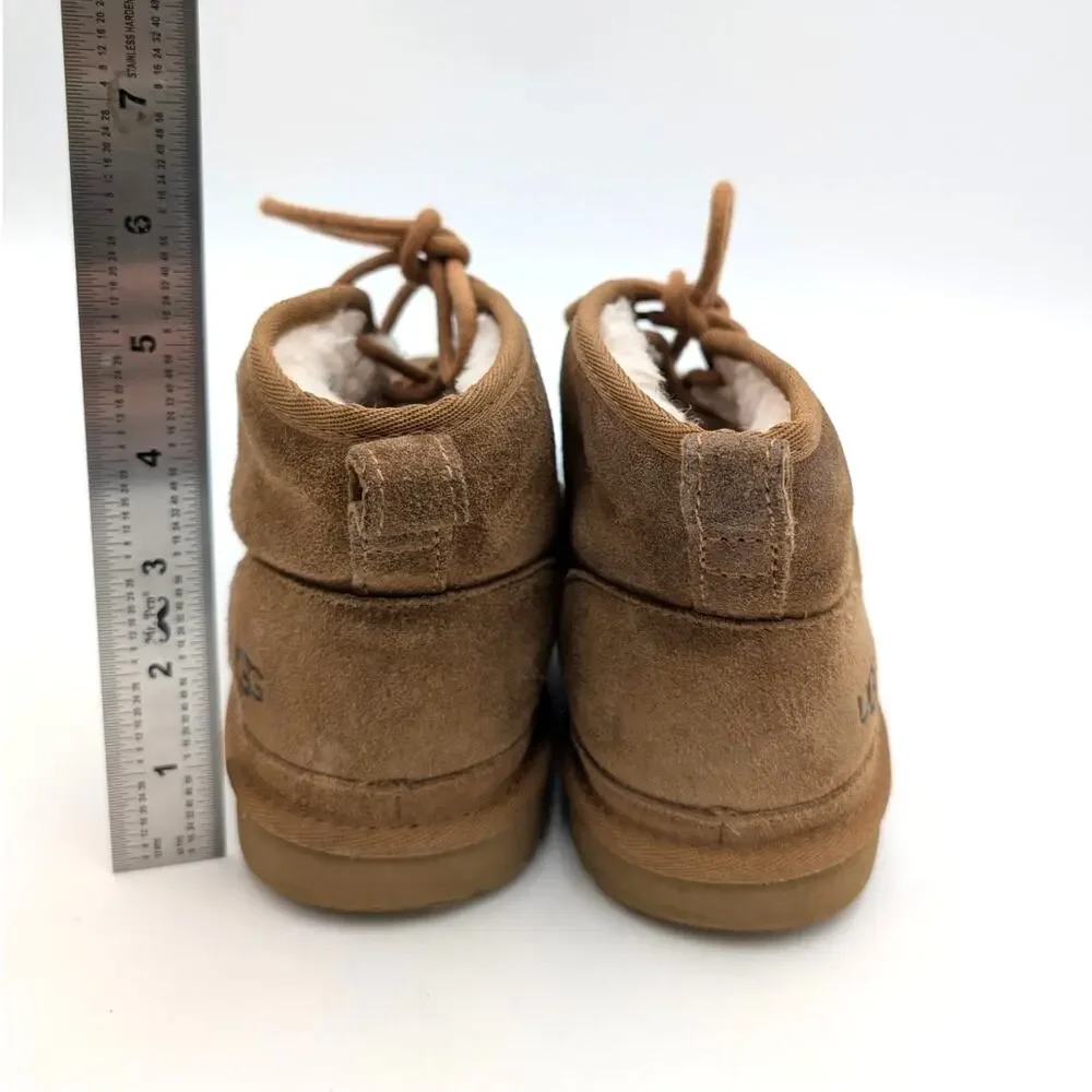 UGG Neumel II Water Resistant Chukka Boots Lace-Up Kid's Chestnut Size US5 EU37